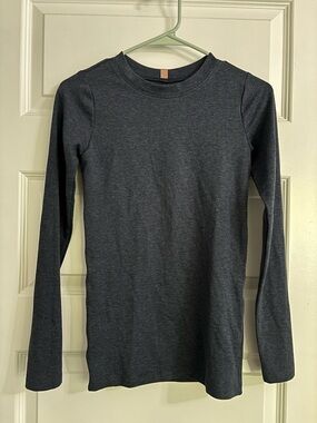 Lunya Restore Base Long Sleeve Tee Top Size XS Charcoal